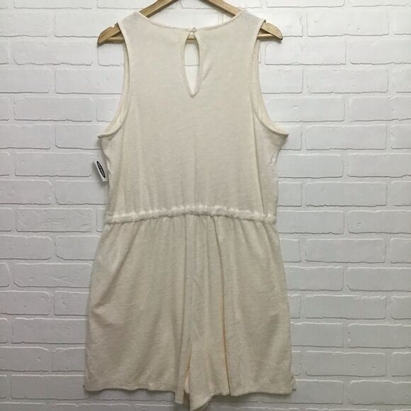 OLDNavy terrycloth Ecru shortall resort wear beach coverup summer vacation large - Picture 3 of 13